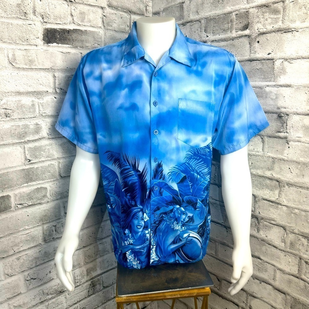 Surf Guru Polynesian Hawaiian Print Casual Short Sleeve Button Down Shirt